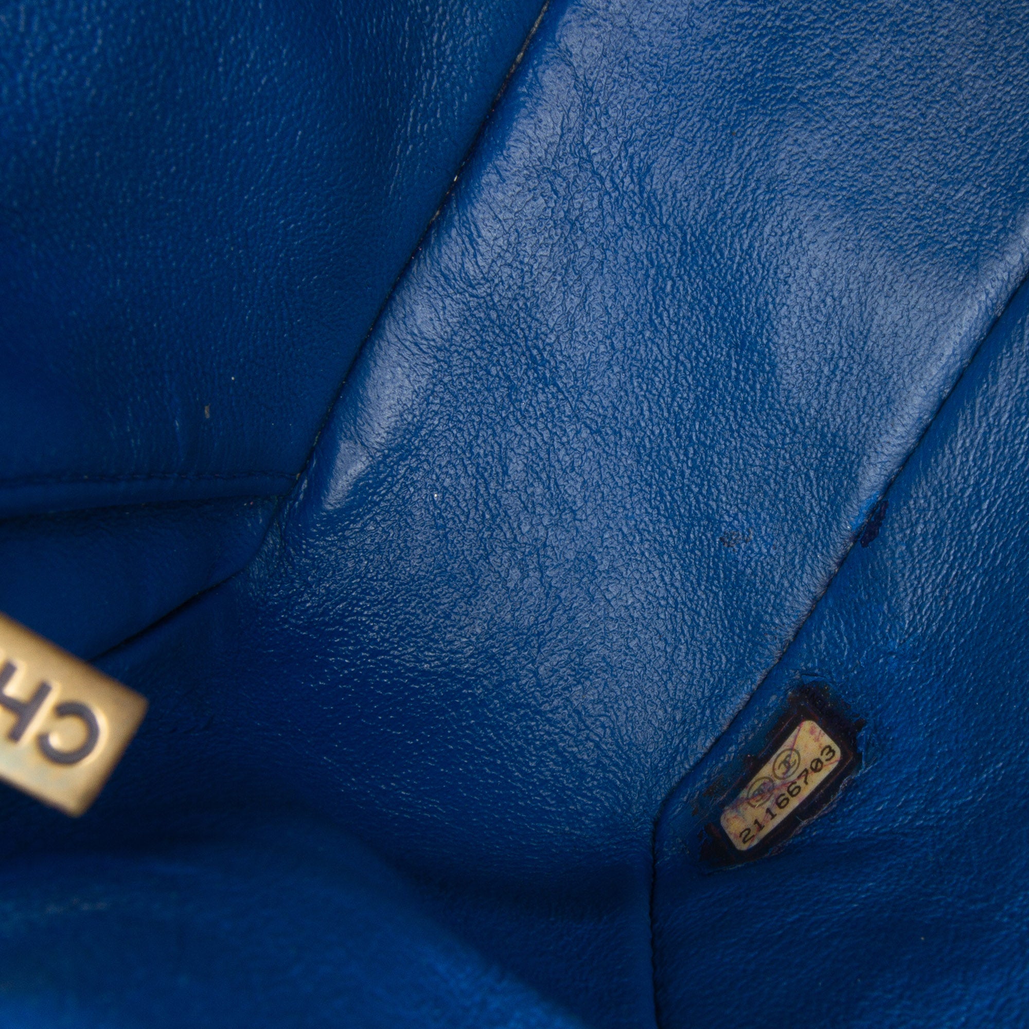 Chanel | Pre-Owned Mini Rectangular Chevron Lambskin Flap | Blue