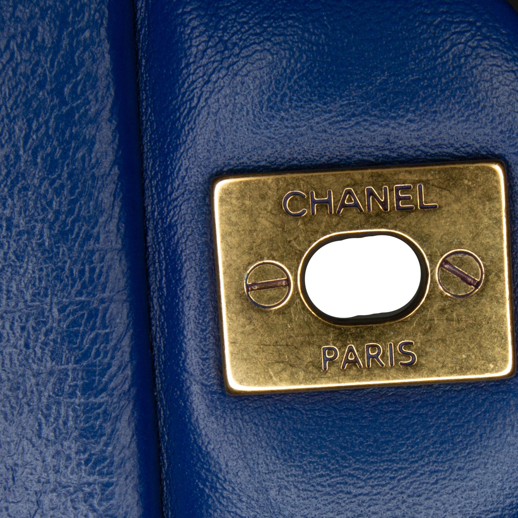 Chanel | Pre-Owned Mini Rectangular Chevron Lambskin Flap | Blue