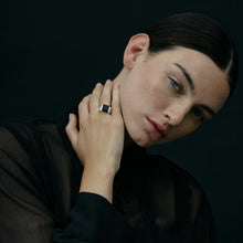 Pixel Ring | Silver | Smokey Quartz