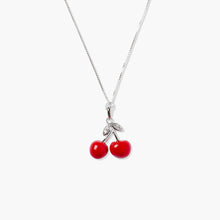 Cherry Necklace | Sterling Silver | Red Enamel/Cubic Zirconia