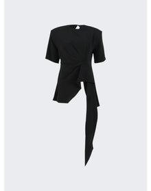Mônot | Women | Draped Short Sleeve Tunic | Black