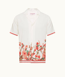 Maitan Blossom Season Print Relaxed Fit Capri Collar Shirt | Red