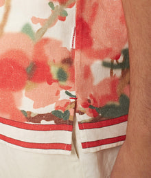 Maitan Blossom Season Print Relaxed Fit Capri Collar Shirt | Red