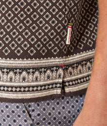 Maitan Solmio Print Relaxed Fit Capri Collar Shirt | Truffle