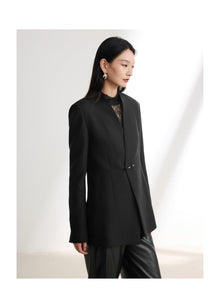 Mandarin Collar Jacket | Black