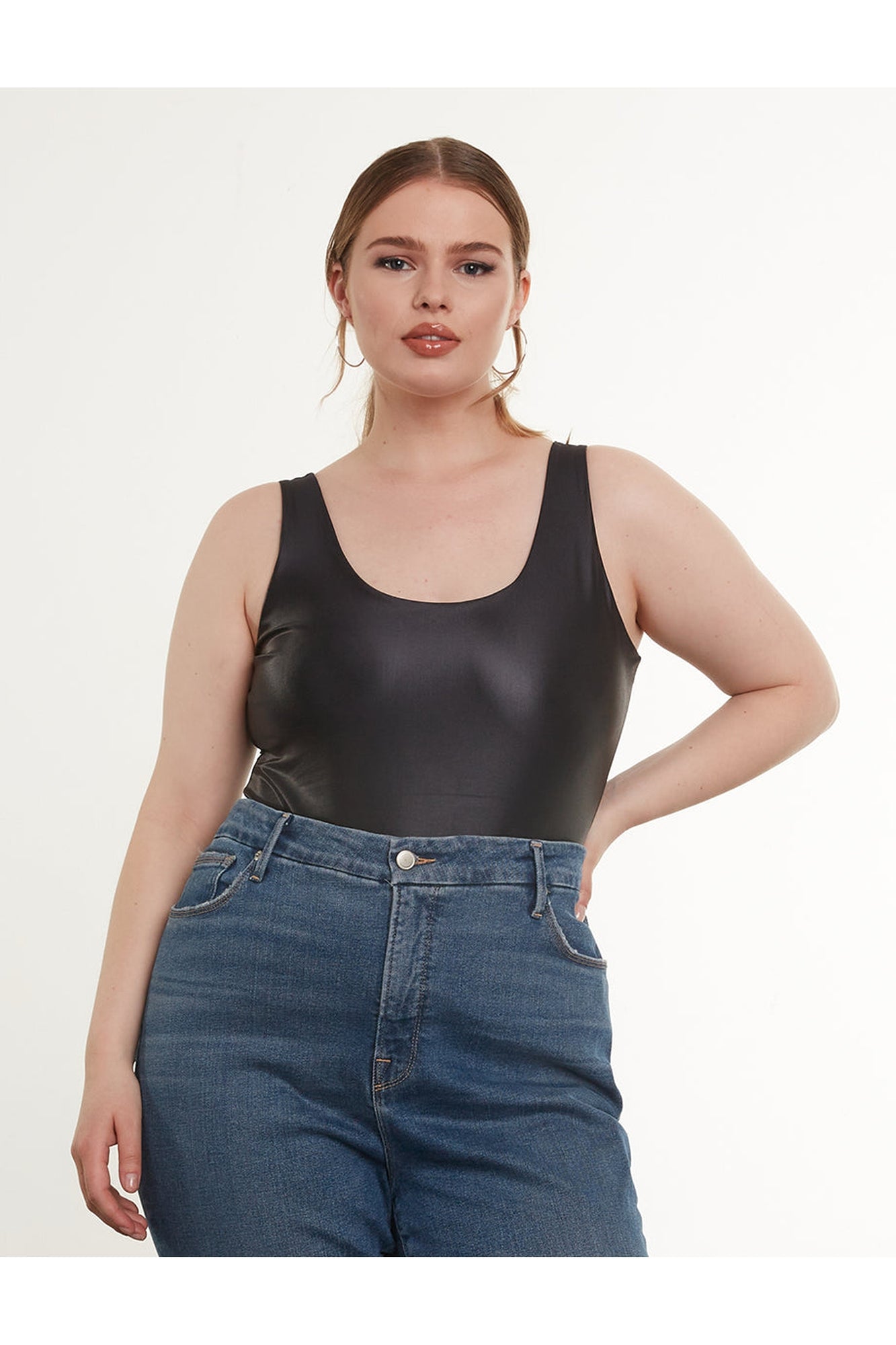 Matte Metallic High-Cut Bodysuit | Oxide