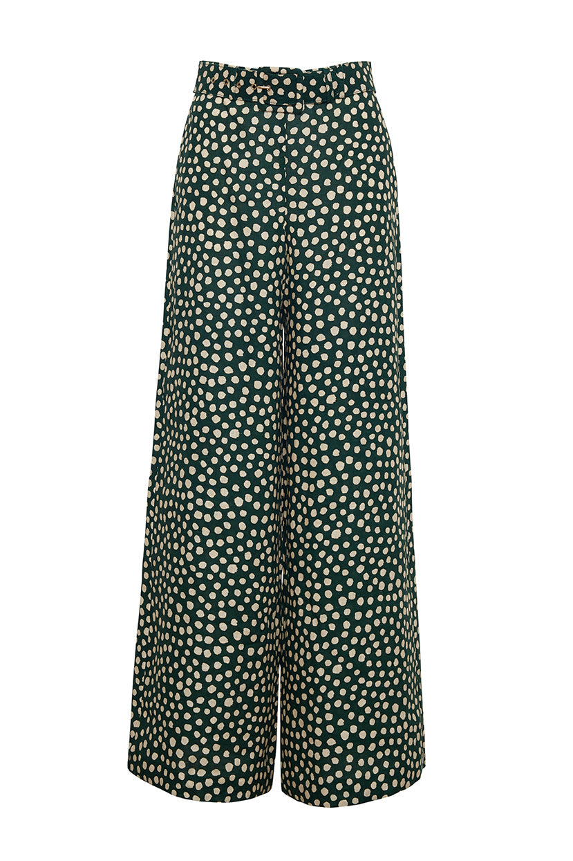 Mayflower Pants | Abstract Dot Green Turtledove