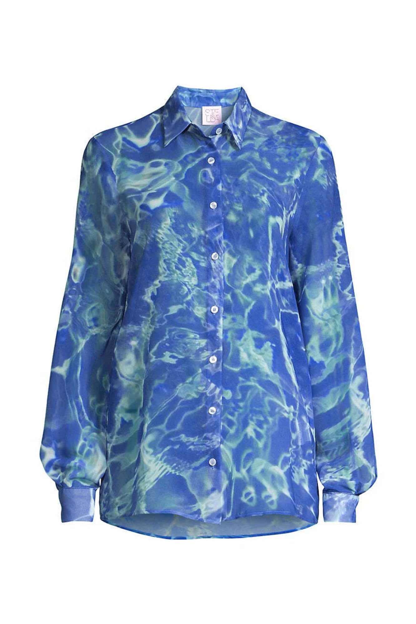 Water Print Sheer Shirt