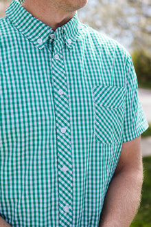 Men | James Shirt | Green x Gingham