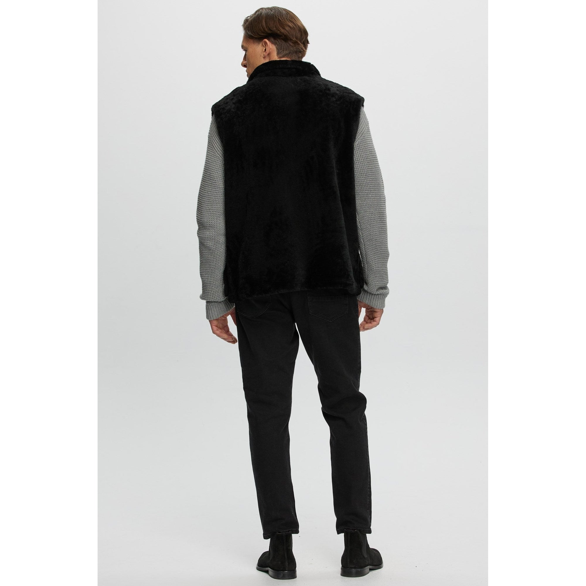 Men | Sheared Select Shearling Vest | Black