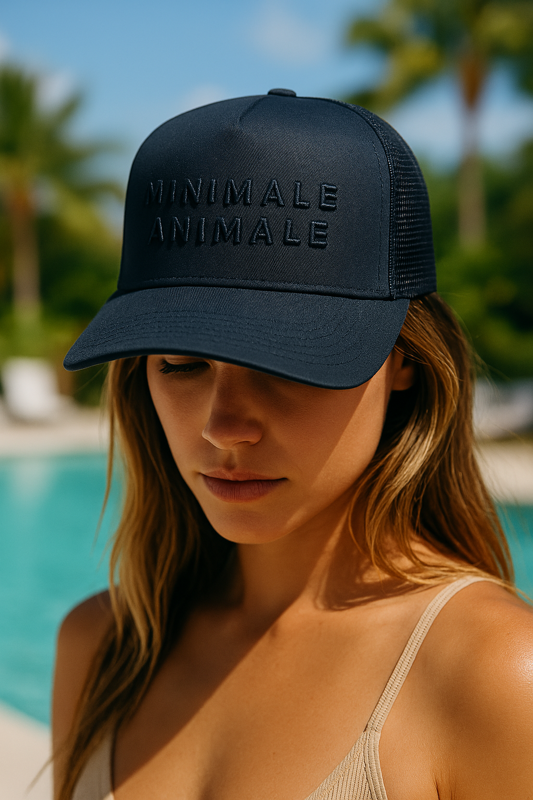 Sun Tease Mesh Hat | Black x Black Logo