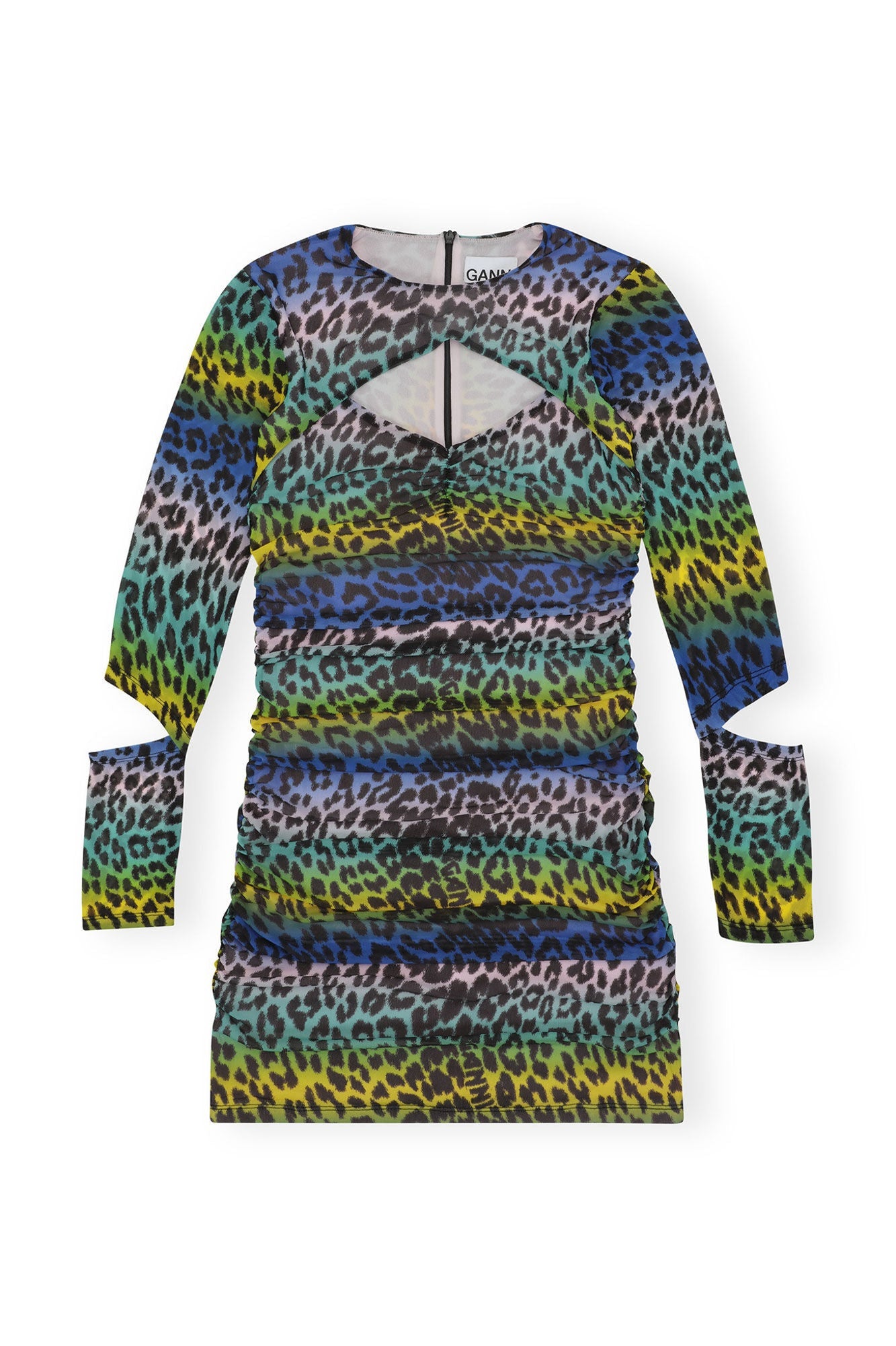 Mesh Cutout Mini Dress | Multicolour