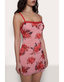 Mesh Mini Dress | Pink Rose