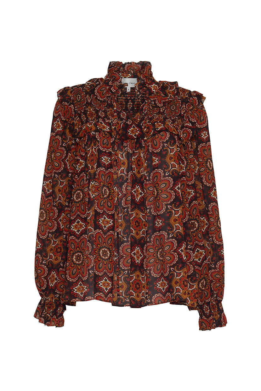 Michelle Blouse | Scarf Medallion Chai Tea