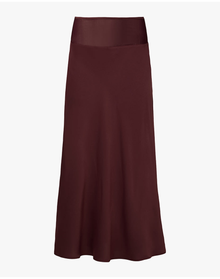 Midi Chiffon Cutout Skirt | Merlot