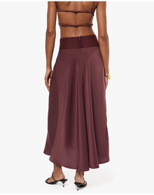 Midi Chiffon Cutout Skirt | Merlot