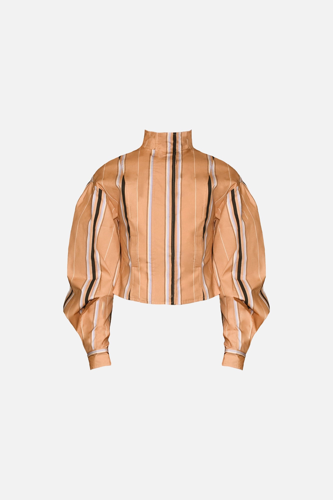 Mindy Cotton Jacket | Camel Striped