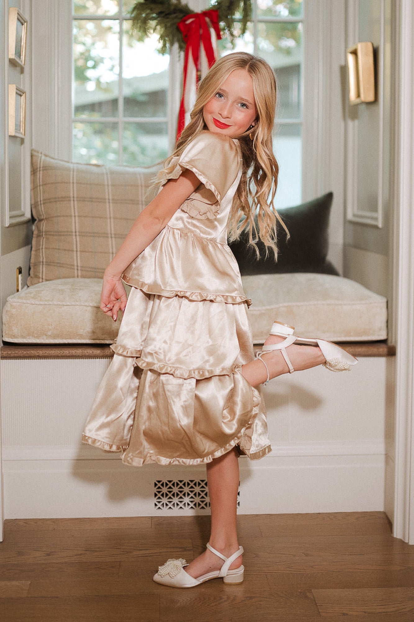 Girls | Mini Arabelle Dress | Gold