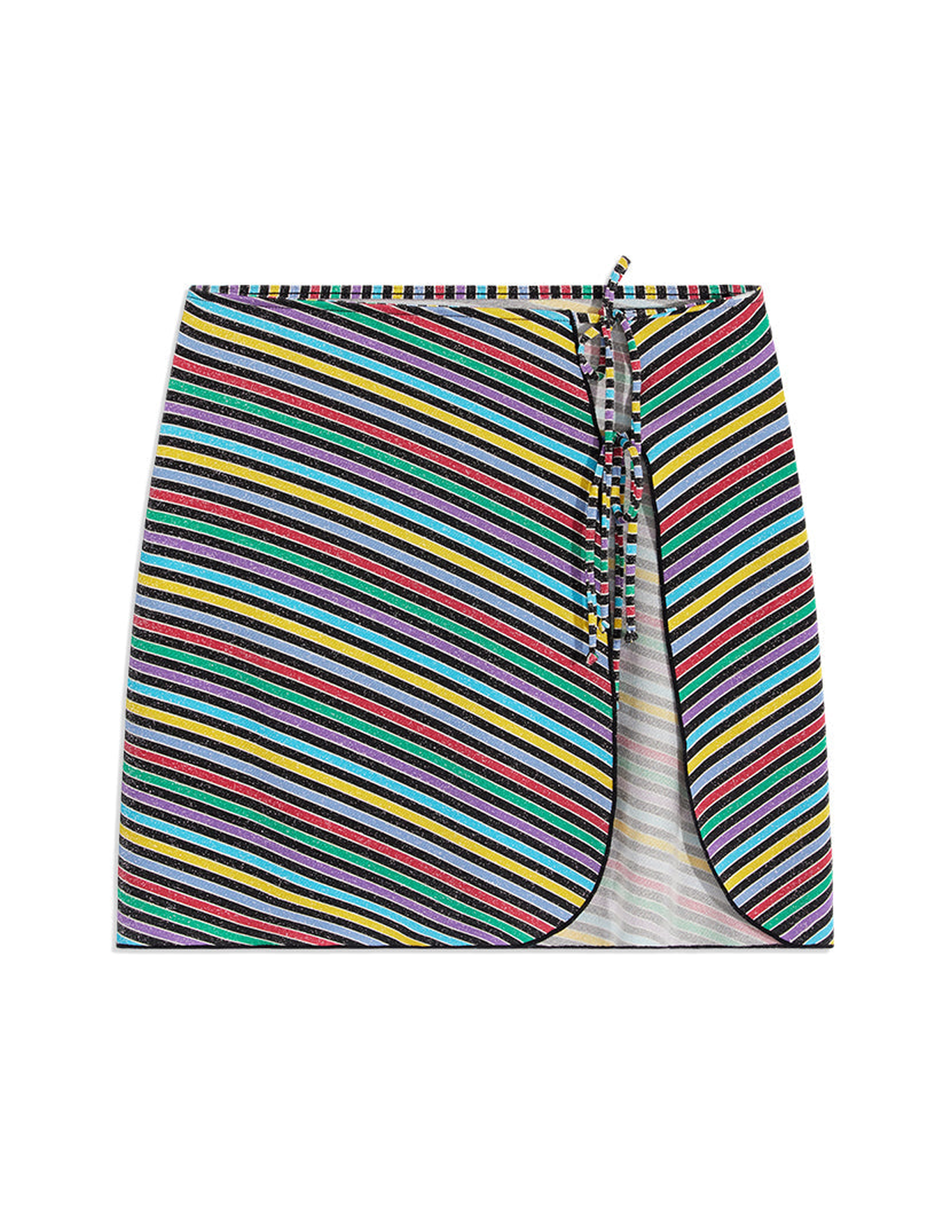 Mini Tie Lurex Stripe Sarong | Black