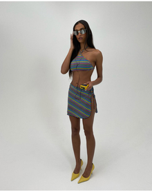 Mini Tie Lurex Stripe Sarong | Black