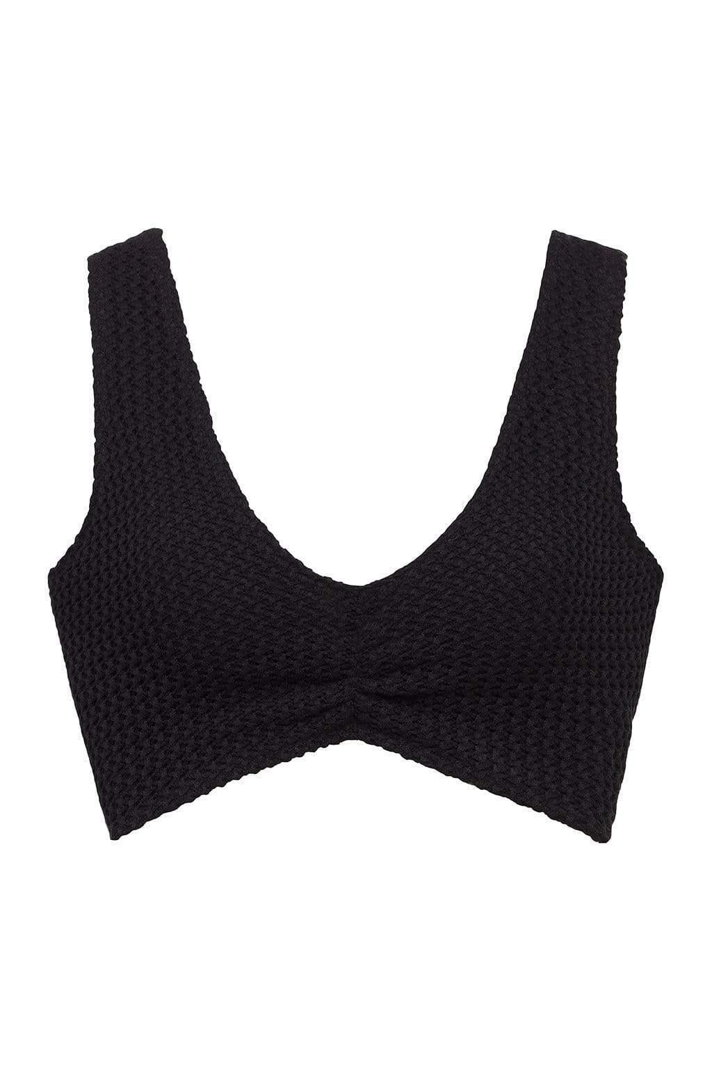 Kim Variation Bikini Top | Black Crochet