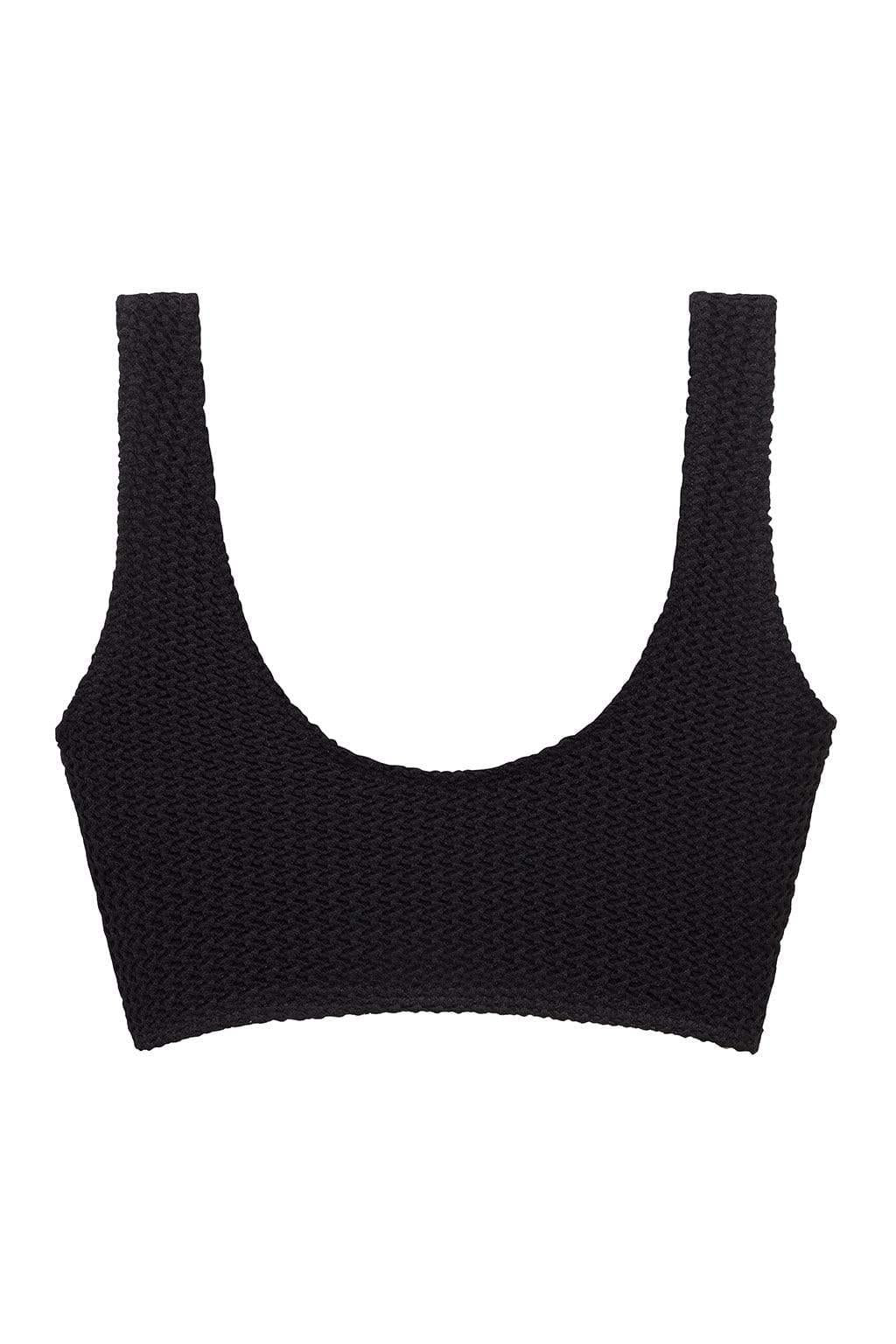 Kim Variation Bikini Top | Black Crochet