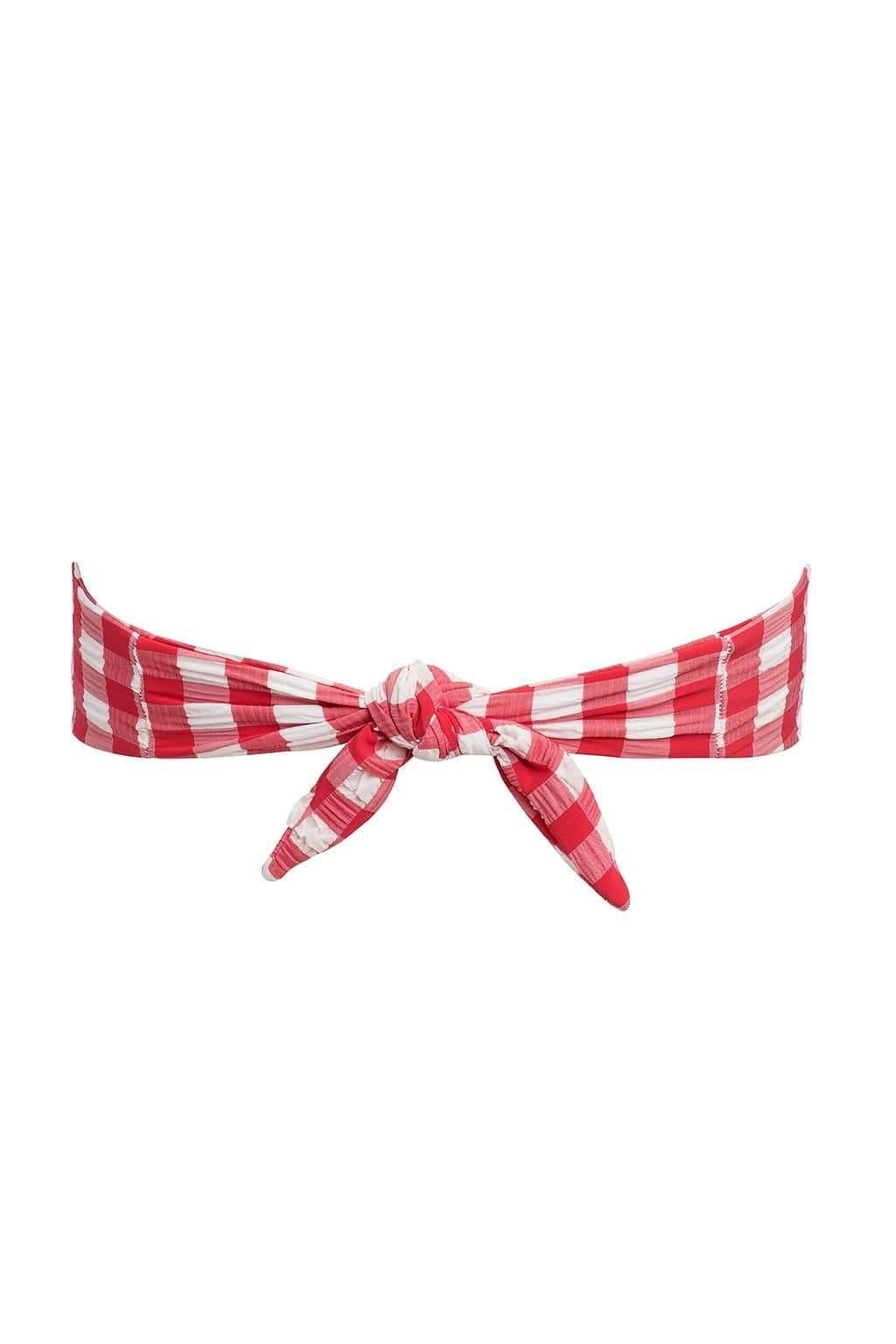 Tori Bandeau Bikini Top | Red Gingham