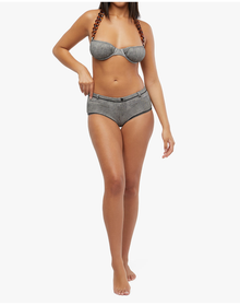Moto Booty Bikini Short | Grey