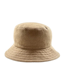 Mycra Pac | Women | Reversible Rain Bucket Hat In Cashmere Blend And Rainsilk | Camel/Brown