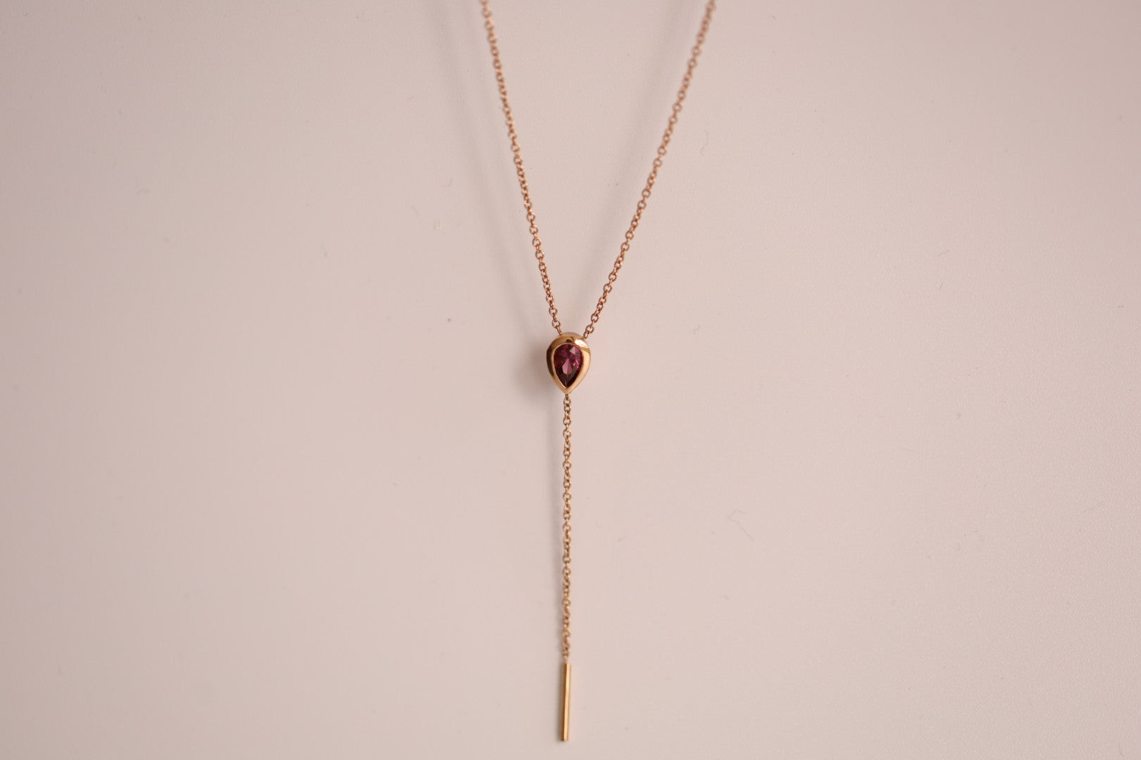 Women | Spinel Stillwater Lariat | 14k Rose Gold - Red Spinel