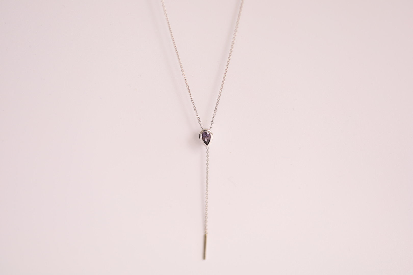 Women | Spinel Stillwater Lariat | 14k White Gold - Lavender Spinel