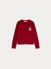 Girl | Twist Cashmere Cardigan | Ruby