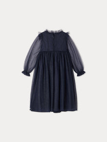 Girl | Dalia Sequined Tulle Dress | Midnight Blue