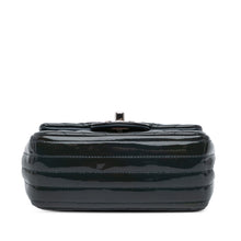 Chanel | Pre-Owned Mini Square Classic Chevron Patent Single Flap | Blue/Navy