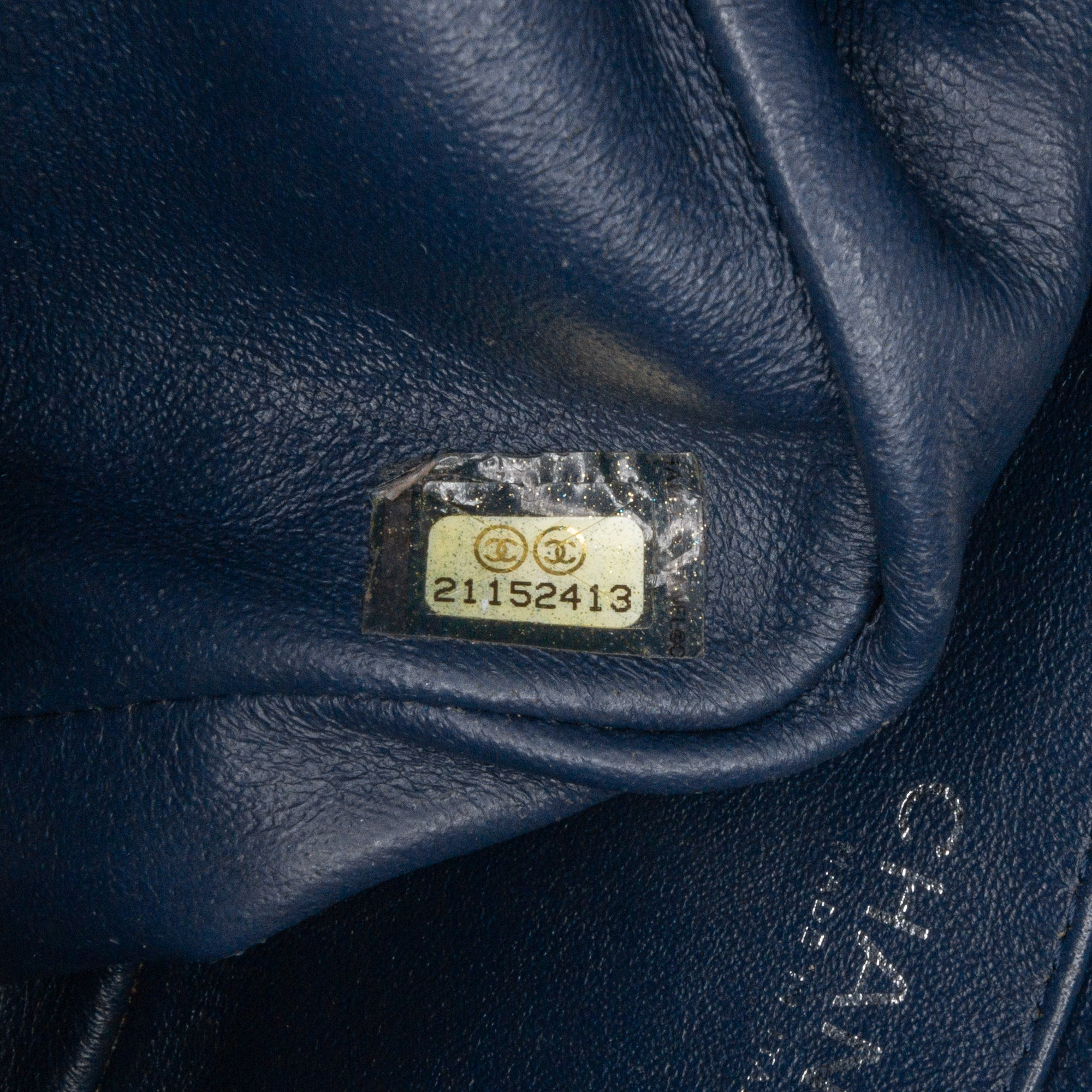 Chanel | Pre-Owned Mini Square Classic Chevron Patent Single Flap | Blue/Navy