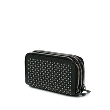 Chanel | Pre-Owned Bull Leather Studded Zip Wallet | Black