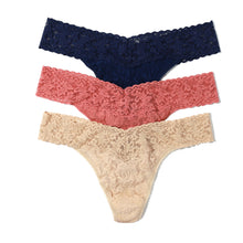 3-Pack Signature Lace Original Rise Thongs | Odyssey Blue/Himalayan Pink/Sand