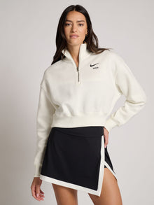 Women | Nike | 1/2-Zip Cropped Sweatshirt | White/Black