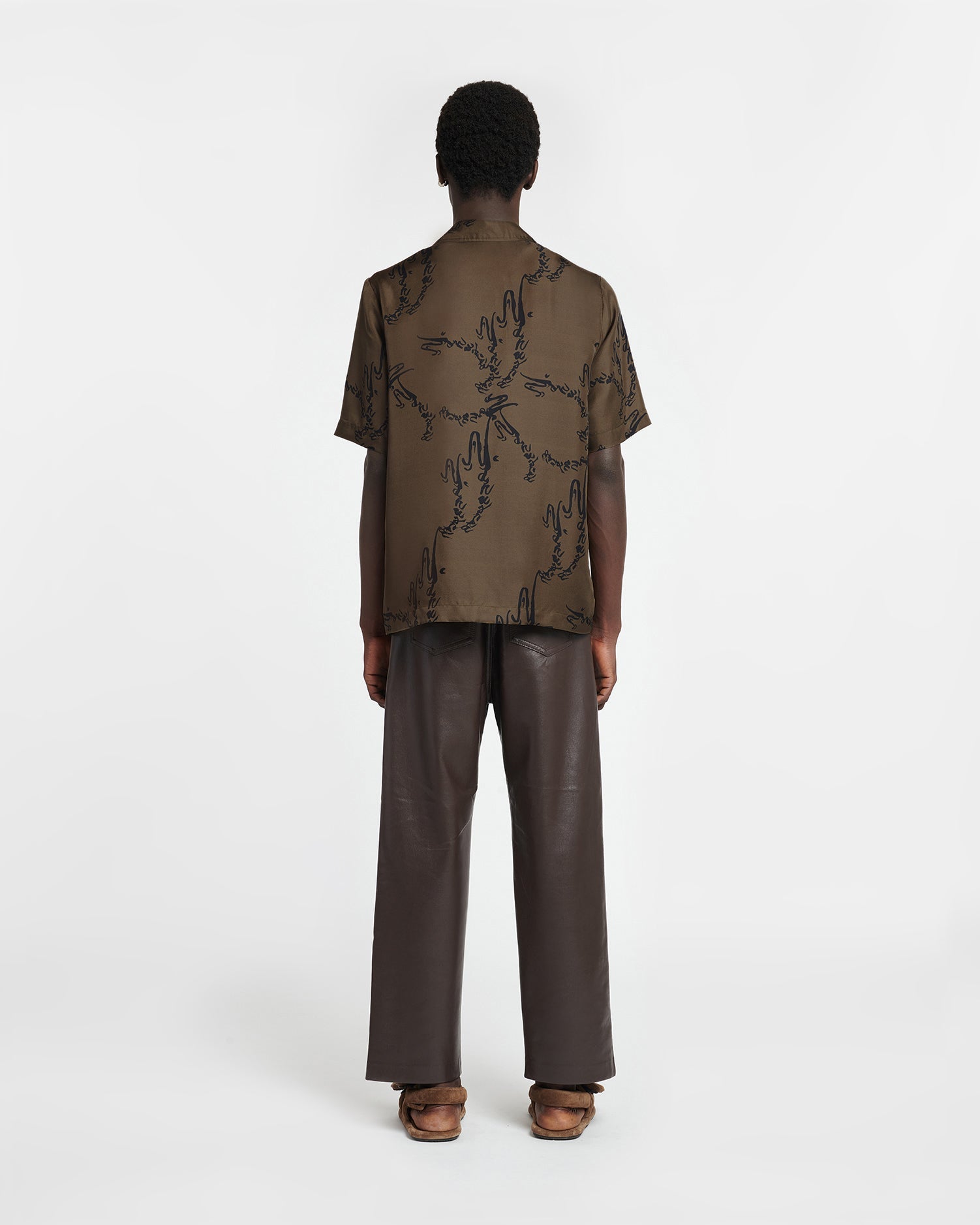 Bodil Printed Silk-Twill Shirt | Khaki