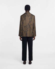 Mens | Jelmer Printed Silk-Twill Shirt | Khaki