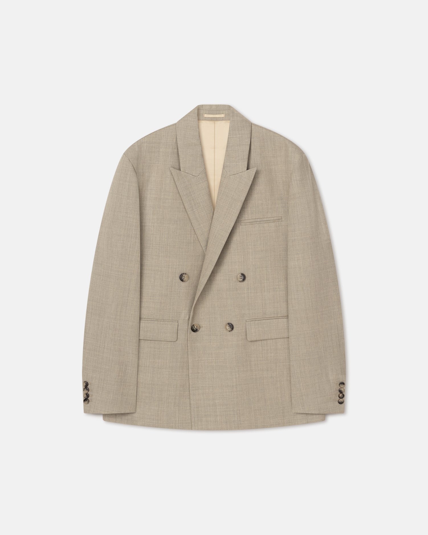 Mens | Olivier Double Breasted Twill Suiting Blazer | Taupe