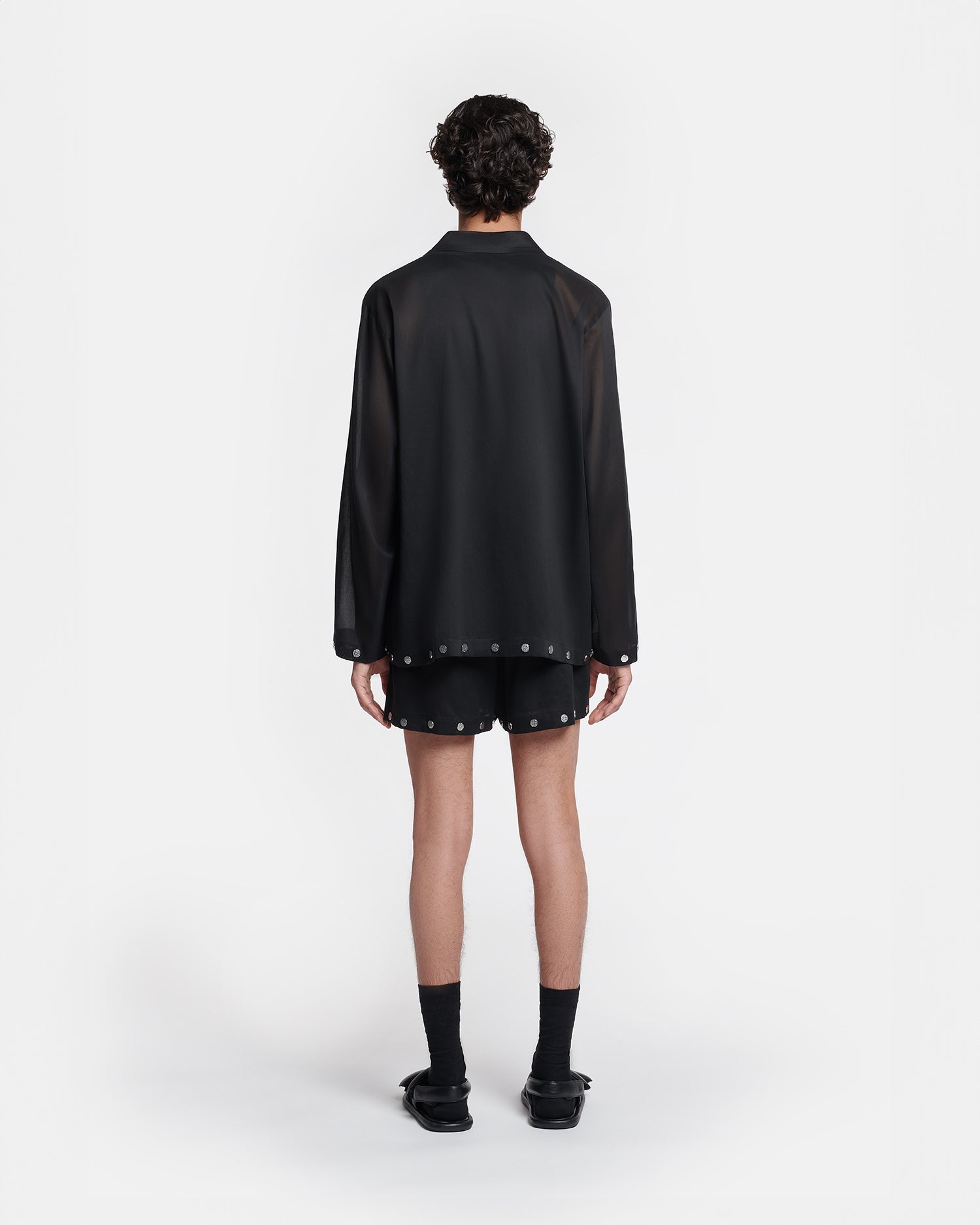 Tallon Studded Organza Bermuda Shorts | Black