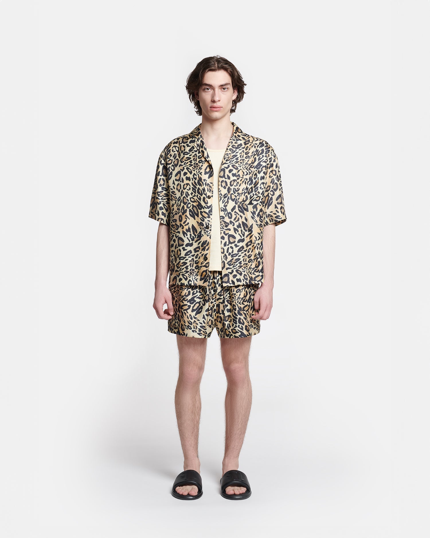 Amil Printed Twill-Silk Shorts | Leopard