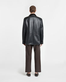 Andro Bonded Shearing Blazer | Black/Brown