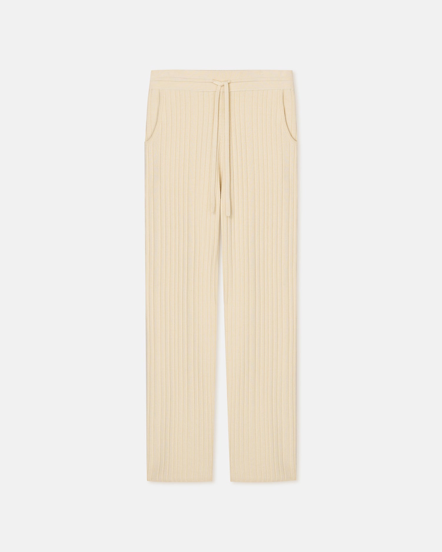 Stan Ribbed Merino Pants | Lime Yellow/Creme