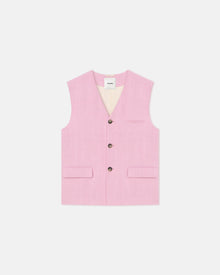 Semme Silk Viscose Tweed Vest | Orchid