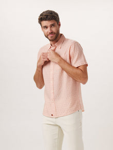 Men | Freshwater Short Sleeve Button Up Shirt | Double Nep Copper Dobby