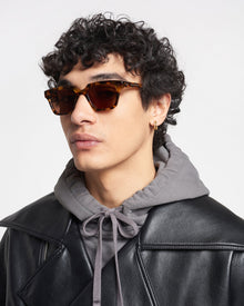 Cadao Bio-Plastic Angular Sunglasses | Dark Amber