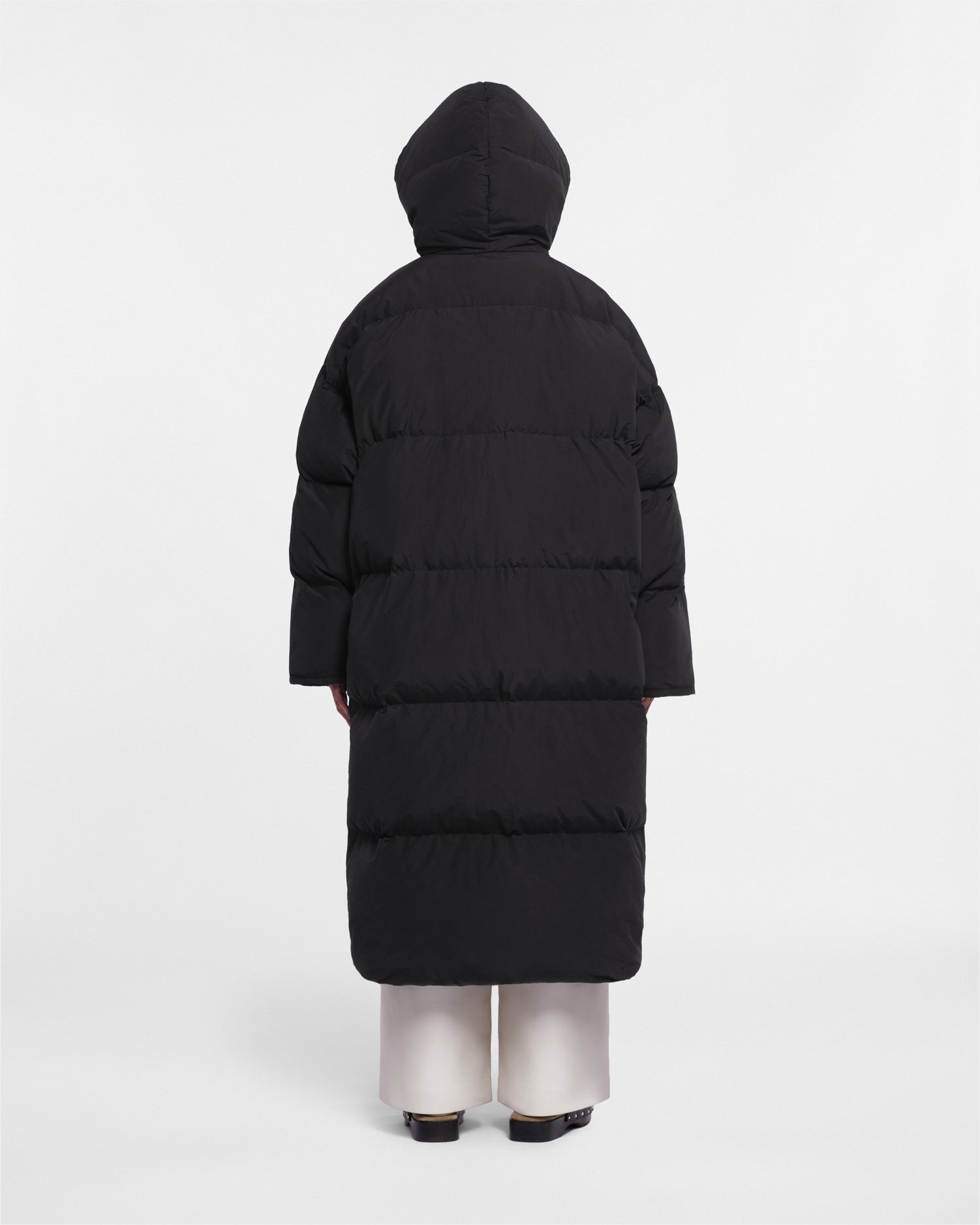 Riva Tech Poplin Puffer Coat | Off Black