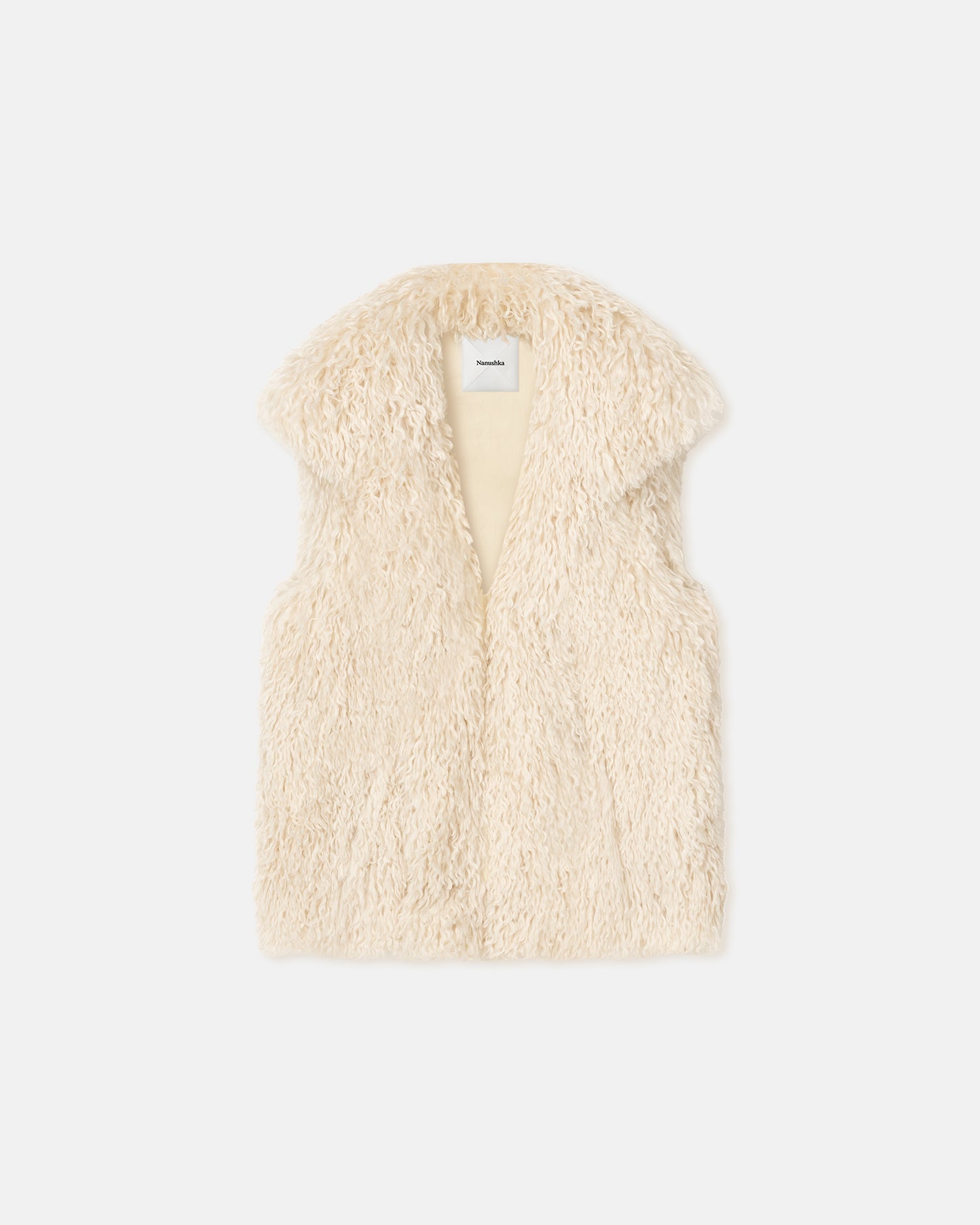 Unisex | Ried Faux Racka Fur Vest | Creme